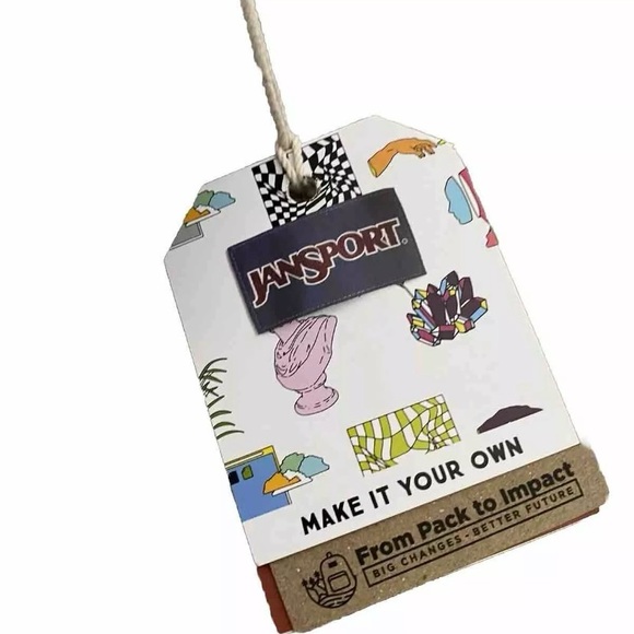 JanSport Make It Your Own Color Me Backpack Special Edition Original Black White - Picture 3 of 4